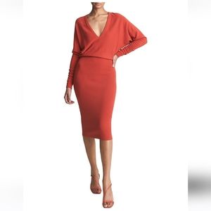 Reiss Jenna Knit Bodycon Dress Orange Size Small NWT (RUNS LARGE)